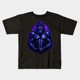 Gorilla Warrior - Night Electric Colors - Gorilla Strong Kids T-Shirt